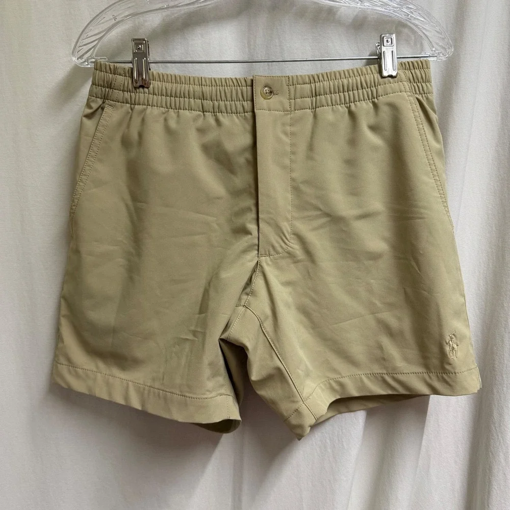 Polo Ralph Lauren Mens Tan Khaki Swim Trunks Mesh Lined Shorts XS